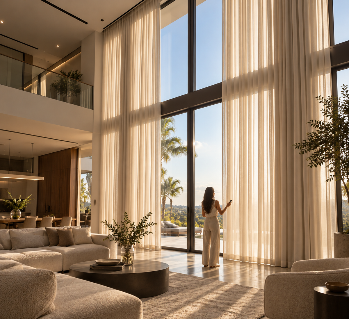 Cortinas Motorizadas para Ventanales Altos | Ready-Shades